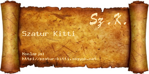 Szatur Kitti névjegykártya