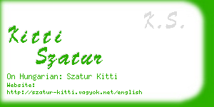kitti szatur business card